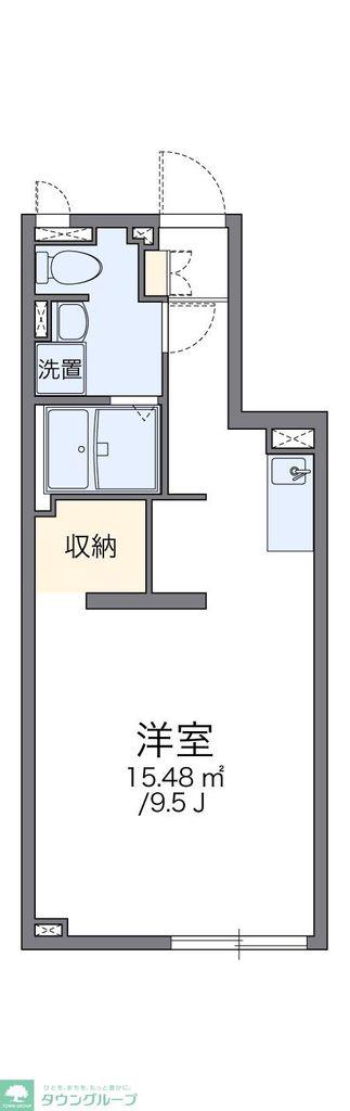 アルクリパリーザ T(ワンルーム/1階)の間取り写真