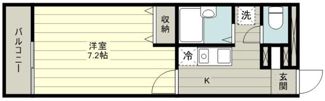 アムールTAKAHARA(1K/2階)の間取り写真