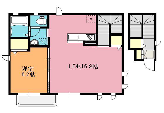 レジデンシア(1LDK/2階)の間取り写真