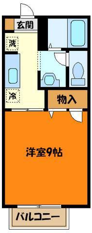 ルミエール・R(1K/1階)の間取り写真