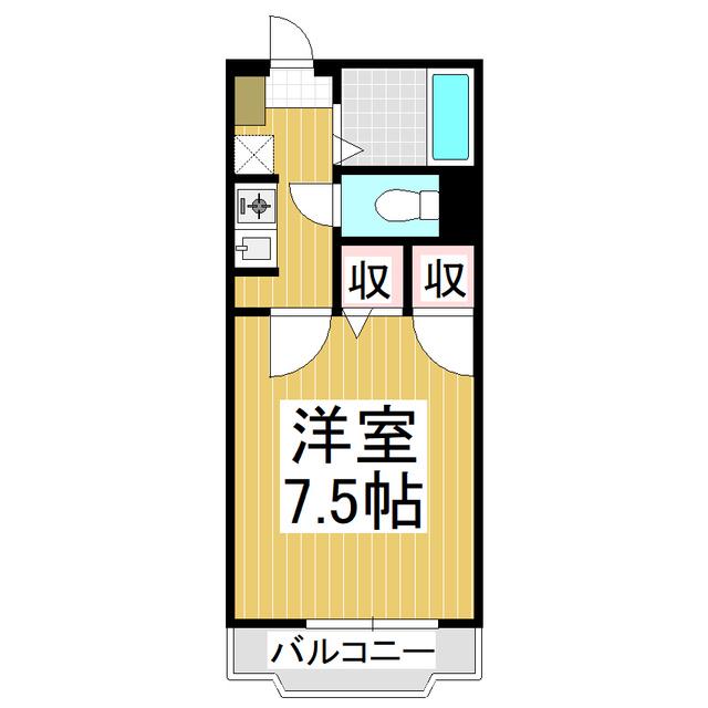 グリーンブリーズハイツ(1K/2階)の間取り写真