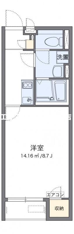 クレイノシトラス(1K/1階)の間取り写真