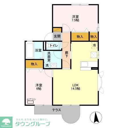 コンフォートエスパシオ(2LDK/1階)の間取り写真