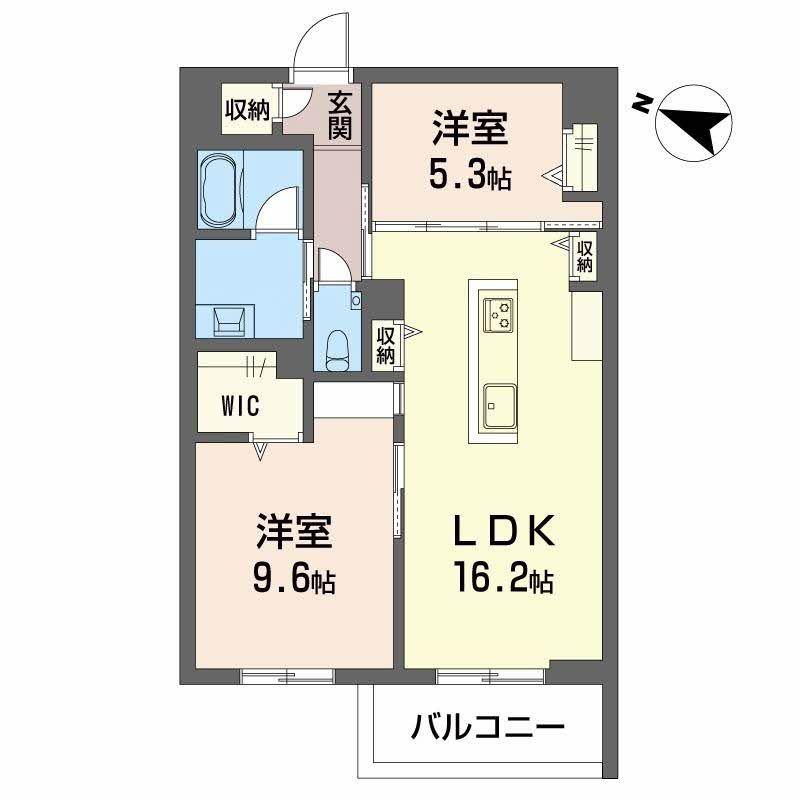 ザ リッツ大手町(2LDK/2階)の間取り写真