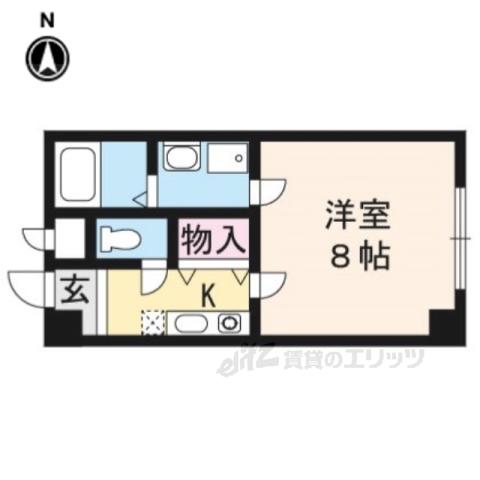 エテルノポッソ(1K/1階)の間取り写真