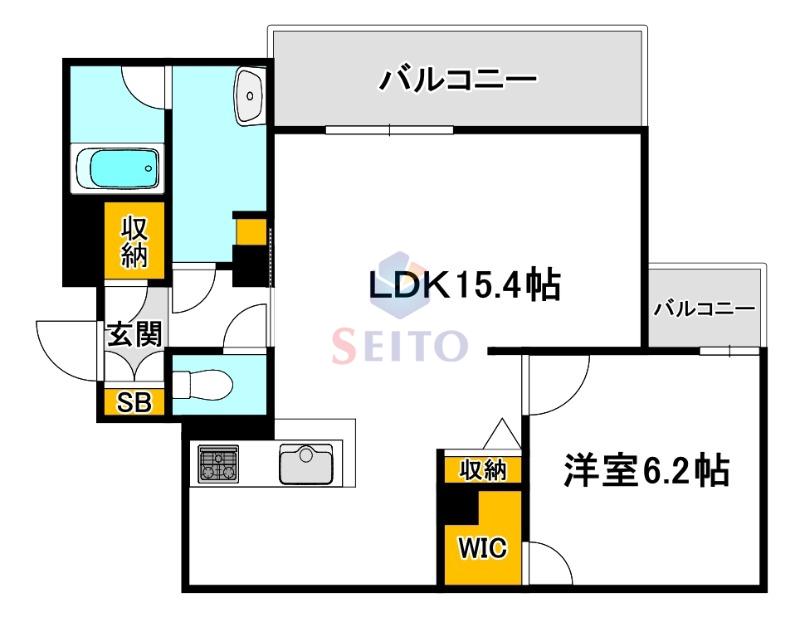 メゾンオリーブIII(1LDK/2階)の間取り写真