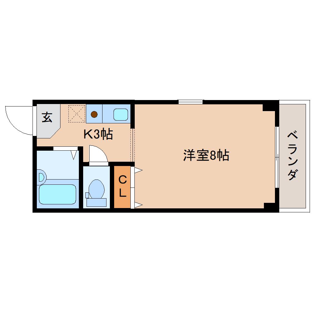 グランフォレスト(1K/2階)の間取り写真
