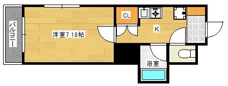 ワンライフ矢賀(1K/4階)の間取り写真