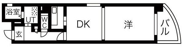 THE RESIDENCE KANAYAMA サウス(1DK/2階)の間取り写真