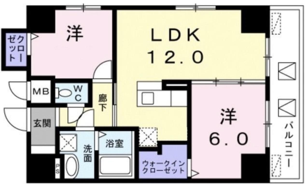 レジデンス桜樺(2LDK/5階)の間取り写真