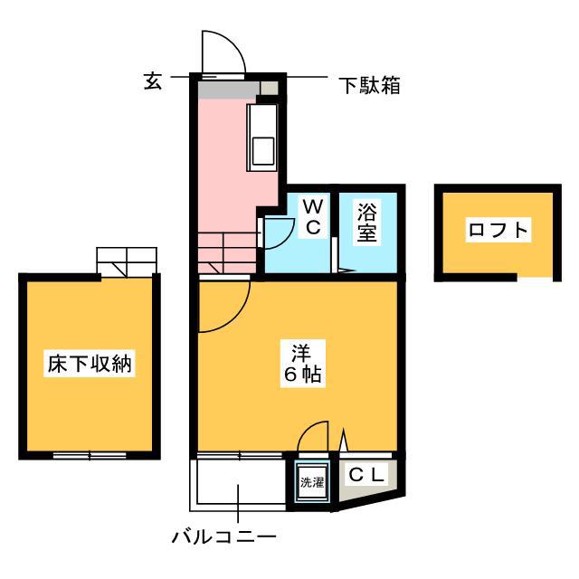 ベネフィスタウン平尾I(1K/1階)の間取り写真