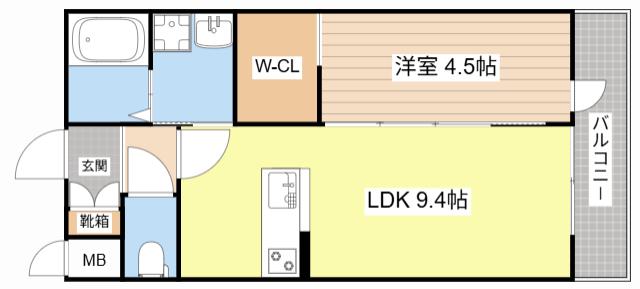 グレイスコート(1LDK/2階)の間取り写真