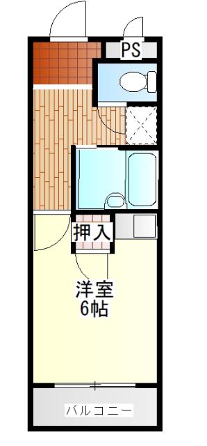 スプリングヒルズ(1K/1階)の間取り写真