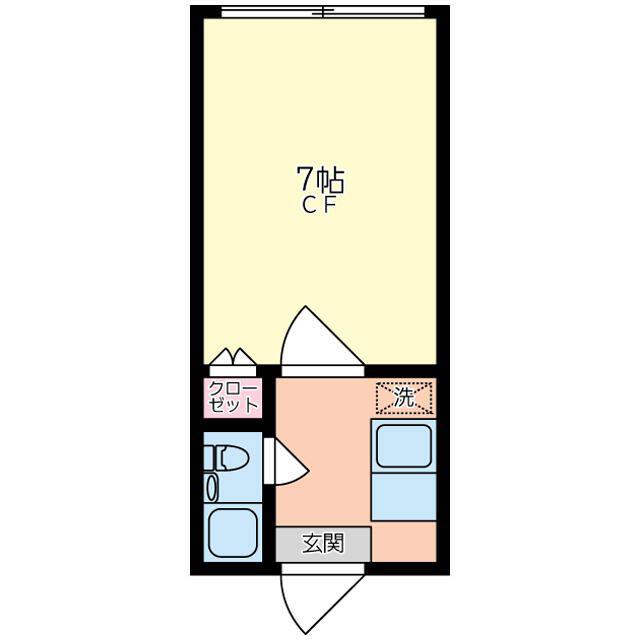 三軒茶屋アサカコーポ3(1K/2階)の間取り写真