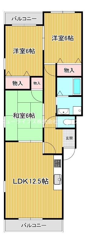 パステルイケダ(3LDK/3階)の間取り写真