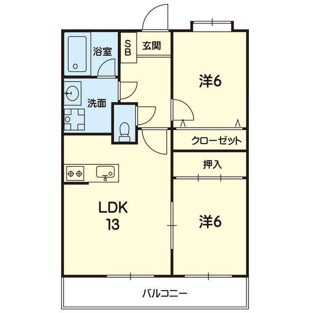ダイイチライフ弐番館(2LDK/4階)の間取り写真