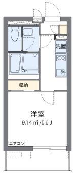 クレイノルミエール蕨(1K/2階)の間取り写真