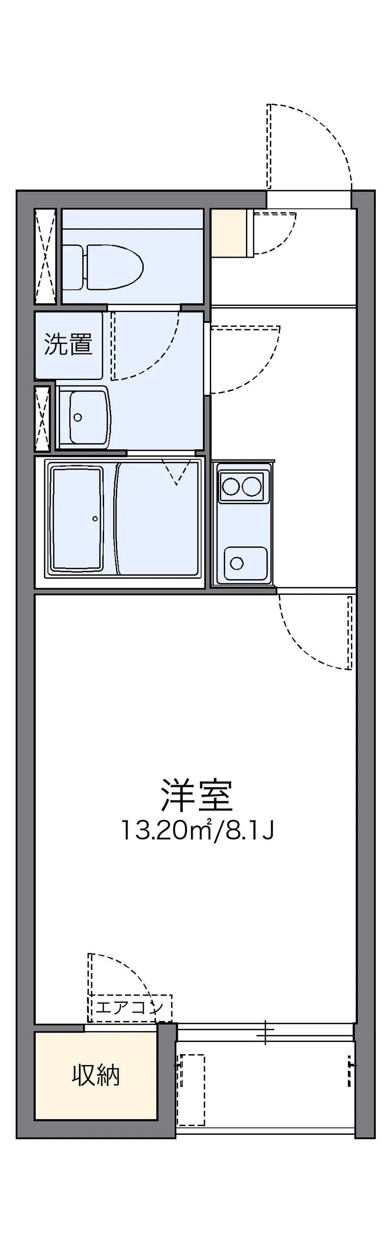 レオネクストKII(1K/2階)の間取り写真