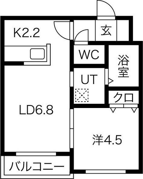 BELL WALK 2(1LDK/3階)の間取り写真