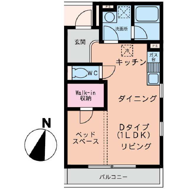本牧原壱番館(1LDK/3階)の間取り写真