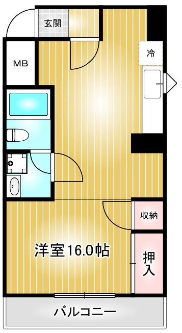 中京第3ビル(ワンルーム/3階)の間取り写真