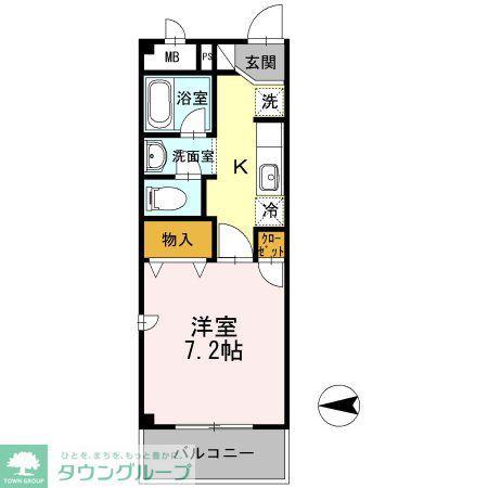 サマービレッジ(1K/2階)の間取り写真