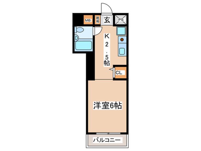 橋本大河原ビル(1K/4階)の間取り写真