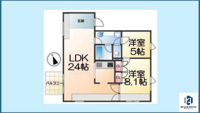 TASHIRO71(2LDK/4階)の間取り写真