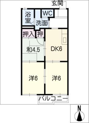 サンクレール(3DK/2階)の間取り写真