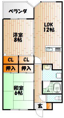 ウィルステージ霧ヶ丘(2LDK/11階)の間取り写真