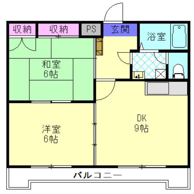 フォーサイトフォワイエ片野R(2DK/7階)の間取り写真