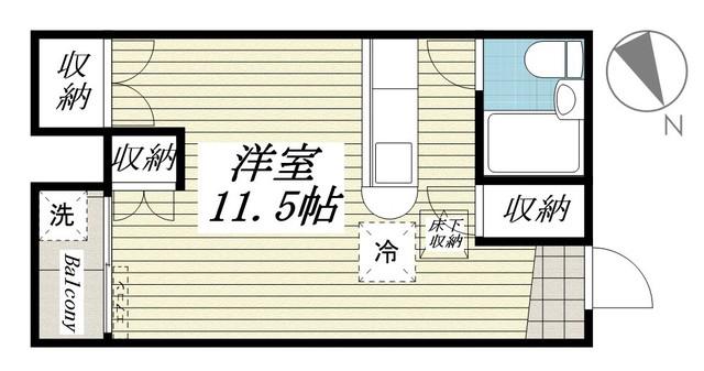 DOMUSマンション(ワンルーム/1階)の間取り写真