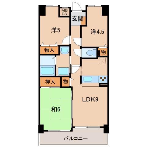 ライオンズマンションリバーサイド布施屋(3LDK/12階)の間取り写真
