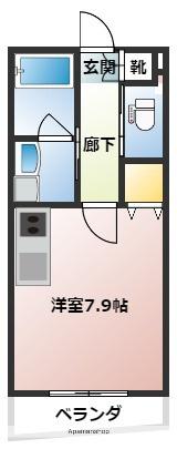 IRISSPIRA.BRIGHT武之橋アイル(1K/2階)の間取り写真