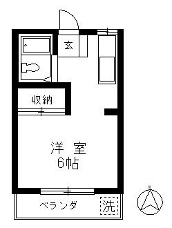 第2明星ハイツ(ワンルーム/2階)の間取り写真