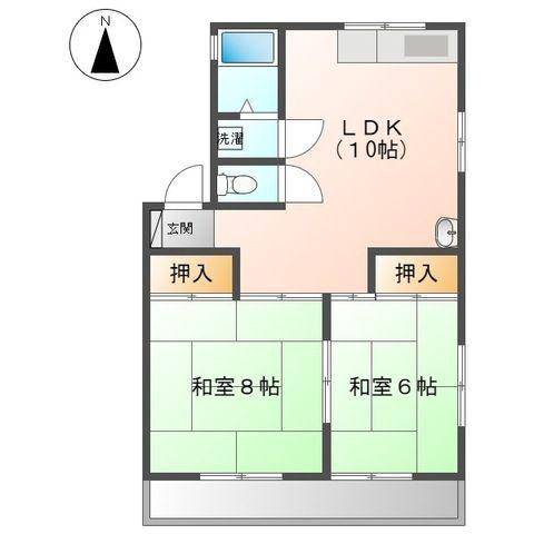 かわせみハウス(2LDK/2階)の間取り写真