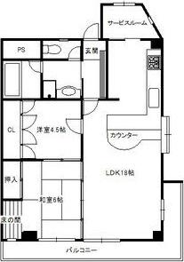ジュラクビル(2LDK/3階)の間取り写真
