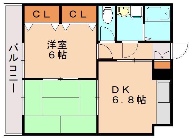 フィネスIII(2DK/4階)の間取り写真
