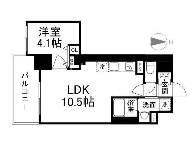 ベラジオ京都西院ウエストシティIII(1LDK/5階)の間取り写真