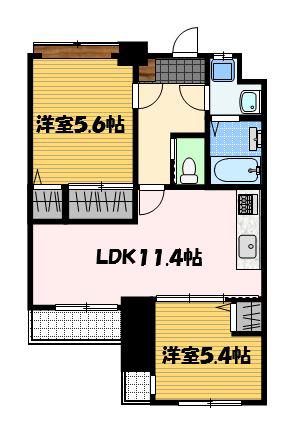 ALUCIA(2LDK/2階)の間取り写真