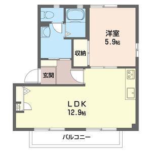 コスモパレス昴 I(1LDK/1階)の間取り写真