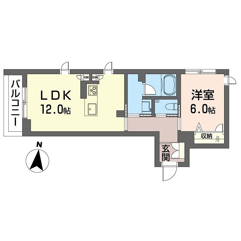 アルシアグランデ 三軒茶屋(1LDK/2階)の間取り写真