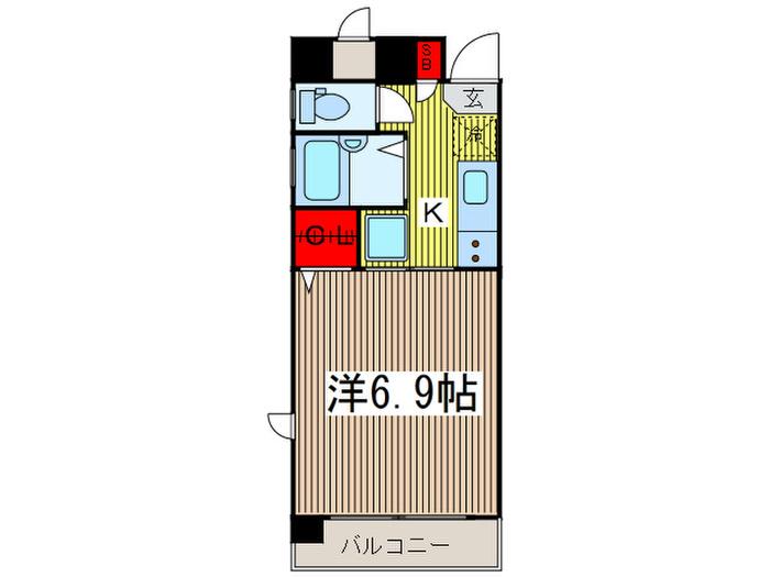 ピュアウエスト(1K/2階)の間取り写真