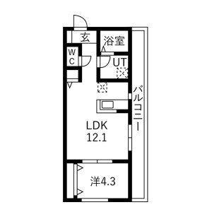 リトリート氷室(1LDK/2階)の間取り写真