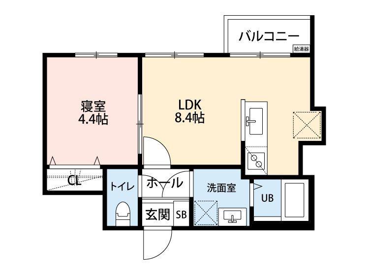 COCO川越(1LDK/2階)の間取り写真