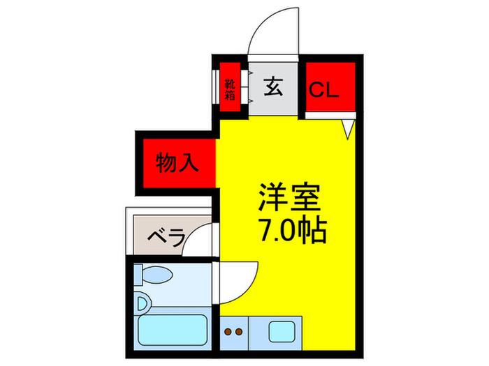 モンシャンブル(ワンルーム/2階)の間取り写真