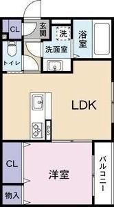 クレストヒル(1LDK/2階)の間取り写真