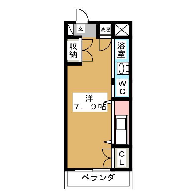 NEST(ワンルーム/2階)の間取り写真
