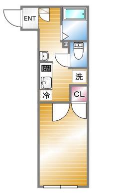 ウィンレックス光が丘(1K/3階)の間取り写真