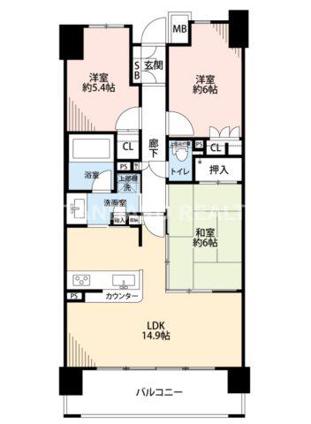 アデニウム北加賀屋(3LDK/12階)の間取り写真